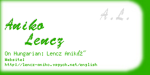 aniko lencz business card